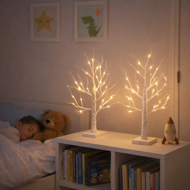 세르보 미니 데스크 LED 트리 조명, 1개, 화이트