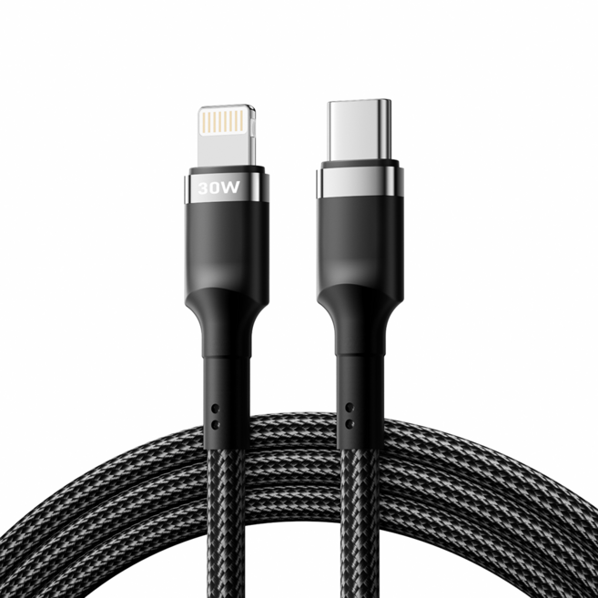 C타입 to 라이트닝 고속충전 케이블 아이폰케이블 PD, 1개, 블랙, 2m