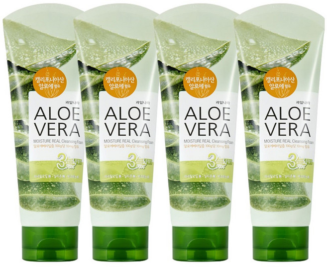 과일나라 알로에베라 모이스처 클렌징폼, 150ml, 4개