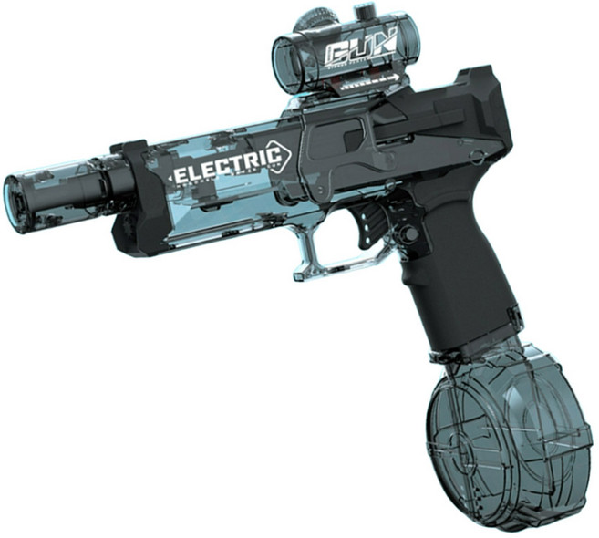 워터밤 USB 충전식 LED 전동 자동 물총 대용량 장거리 빛나는 워터건 여름 물놀이, 1개, 03) 레드