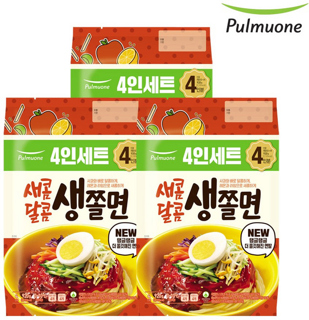 풀무원 새콤달콤 생 쫄면 920g 4인 x 3개
