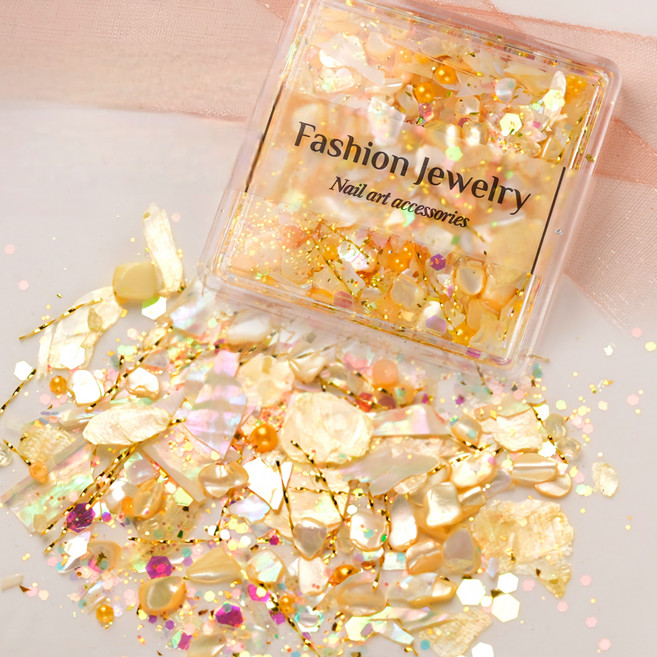 갤럭시 네일자개 글리터 믹스, 1개, 골드, 골드