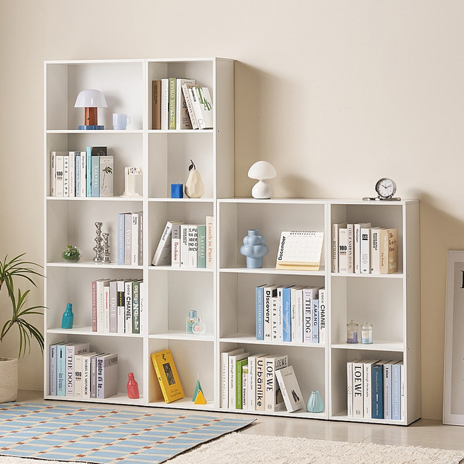 5단 3단 공간활용 책장, 400_3단, 화이트