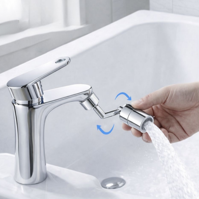 퓨어르 720도 회전 수도꼭지 필터 워터탭 아기비데, 1세트