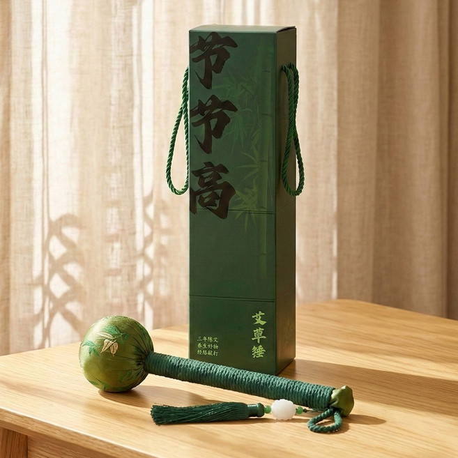 홀리크 프리미엄 실키 두들이 쑥 쿠션 안마봉, 천연쑥향 그린, 1개