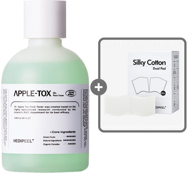 메디필 닥터 애플 톡스 포어 Ph5.5 약산성 모공 토너 / 결 매끈 수분 가득 닦토용 화장솜 증정, 1개, 500ml