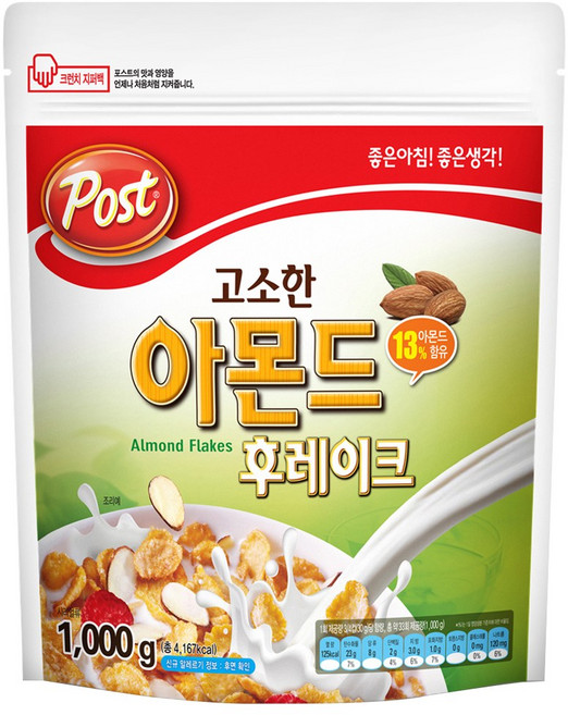 포스트 고소한 아몬드 후레이크 시리얼, 1kg, 1개
