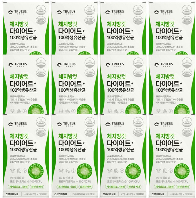 100억 다이어트 유산균 식약처 인증 17 체지방컷 트루어스 n 식약청 다이어트 보조제, 6개, 120정