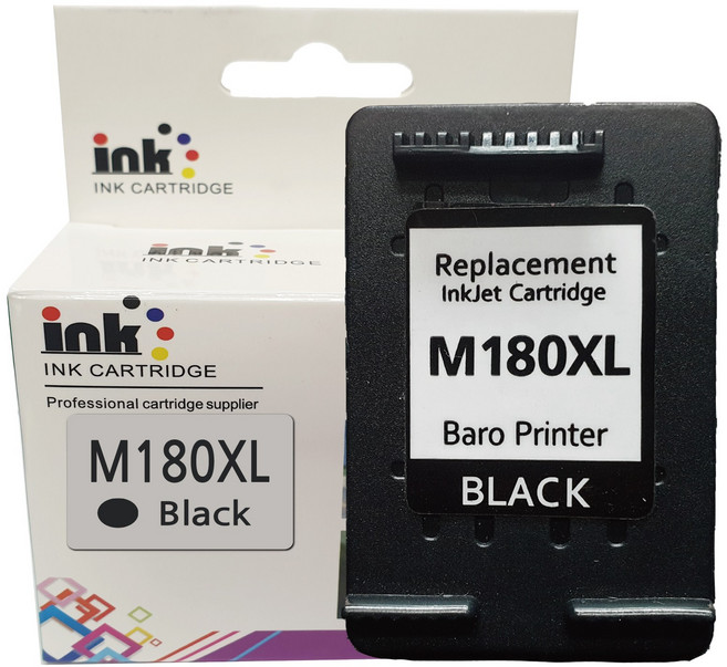 삼성 INK C180 XL 프리미엄 4배 대용량 SL-J1660 1665 1770FW, {최신상품M180XL 프리미엄 4배대용량 검정"}, 1개