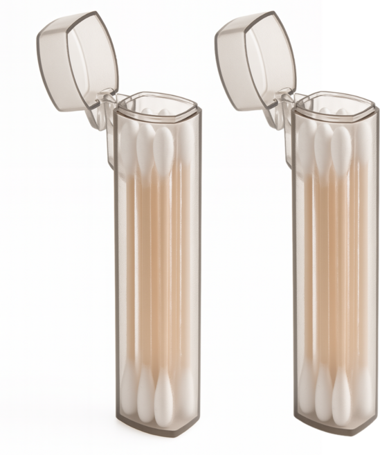 팔팔집 휴대용 면봉케이스, 2개, 반투명