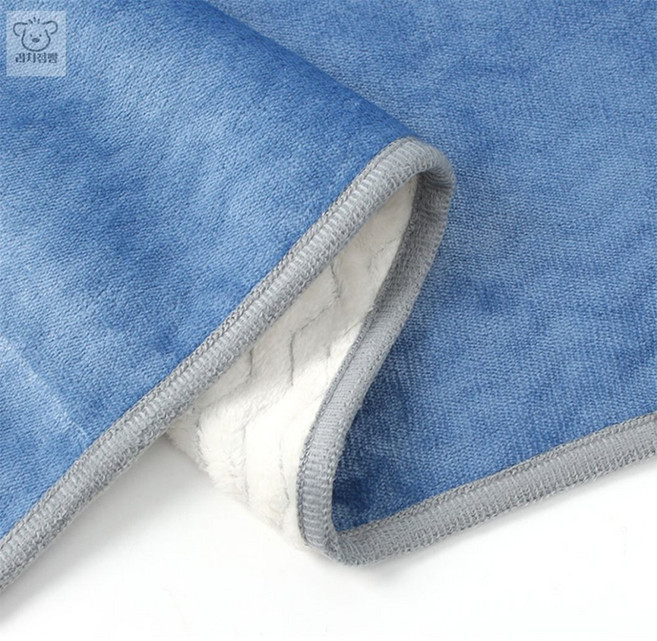 리치점빵 블루 똑딱이 극세사 담요 (100x150cm) 홍보물품 두꺼운담요