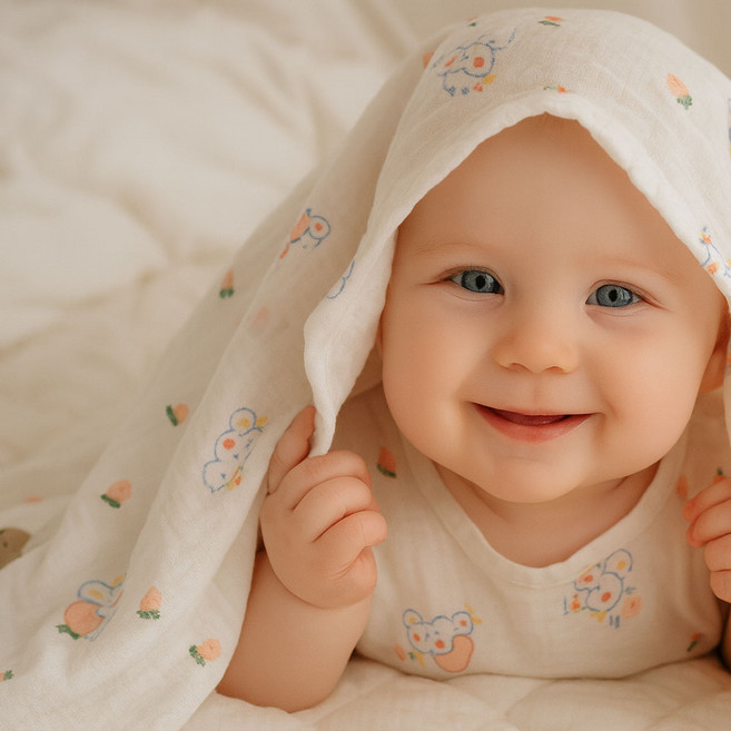 불로홈 대나무 밤부 거즈 아기 유아 신생아 블랭킷 120x120cm, 밤부_당근토끼