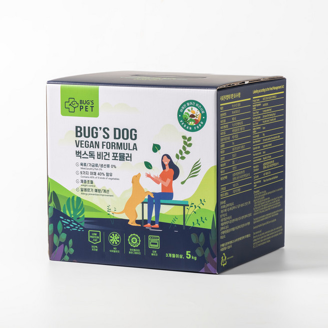 벅스펫 벅스독 비건포뮬러 5kg, 채소, 100g, 50개