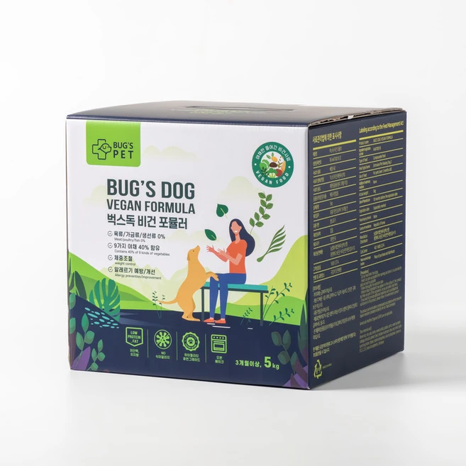 벅스펫 벅스독 비건포뮬러 5kg, 채소, 100g, 50개 - 쿠팡
