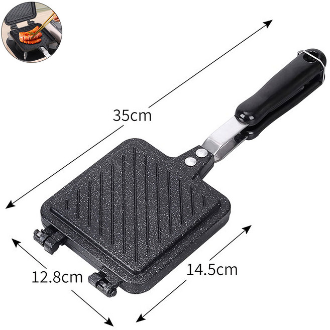 와플 샌드위치메이커 가정용 다용도 조식기 토스트 팬, 1개, 12.8cm