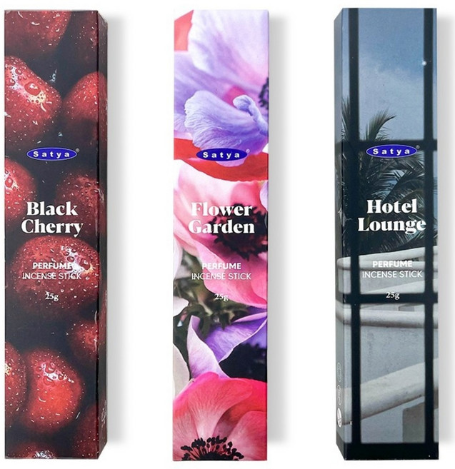 나그참파 코리아 사티아 퍼퓸 인센스 스틱 3종 세트, 퍼퓸3종