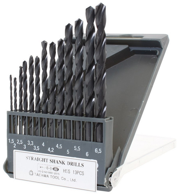 (국산) 하이스드릴13조 스트레이트 생크 드릴비트세트 철기리 드릴날, 1세트