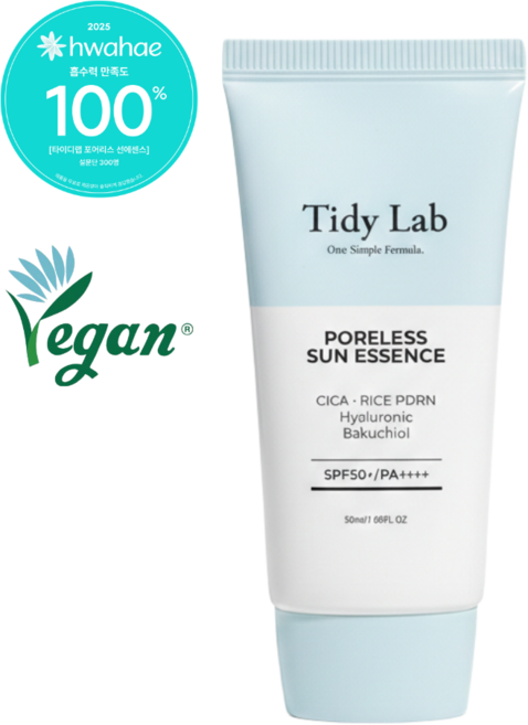 타이디랩 포어리스 선에센스 비건 CICA RICEPDRN 바쿠치올 (spf50+), 1개, 50ml