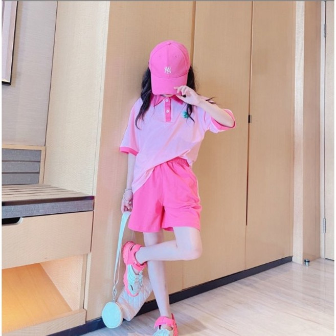 아이짱 여아 주니어 여름 카라 반팔티셔츠 반바지 상하세트