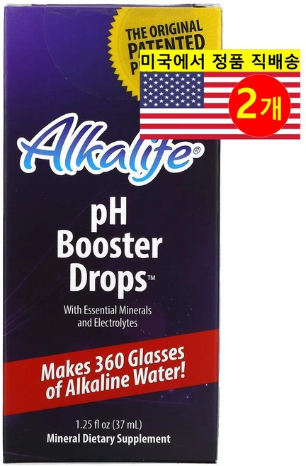 Alkalife 알카라이프 pH 부스터 드롭 필수 미네랄 전해질 함유, 2개, 37ml - 쿠팡