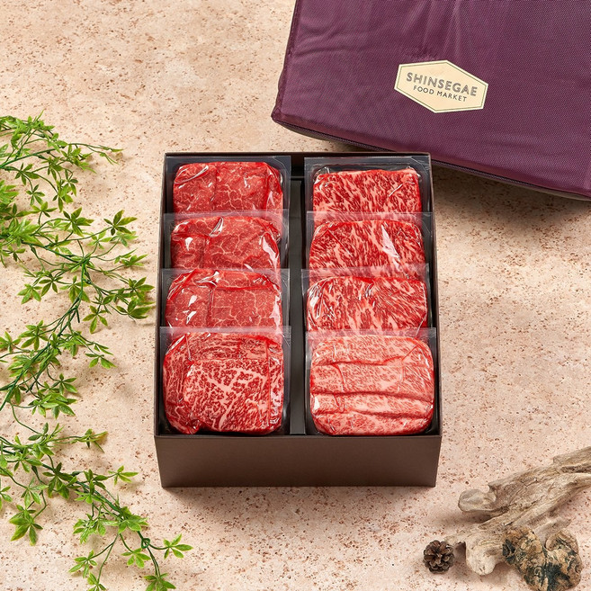 안성마춤농협 1++ 한우 시그니처 프리미엄 세트 (수) 1.44kg (등심 살치살 안심 채끝)(신세계백화점 포장)