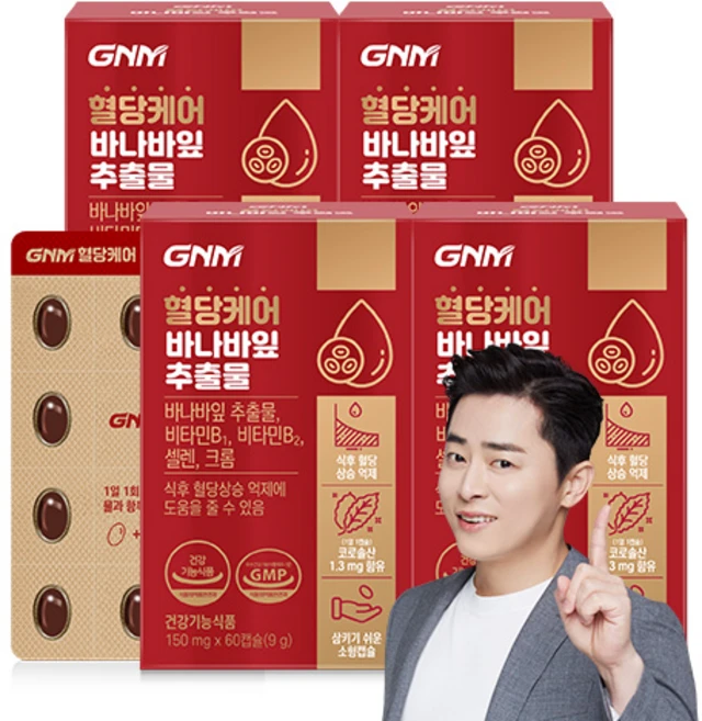 자연의품격 혈당케어 바나바잎추출물 9g, 60정, 4개 - 쿠팡