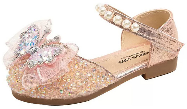 여아 샌들 공주신발 리본 진주 글리터 2026여름신상 소프트 미끄럼방지 토부리 유아동 샌들 S-003