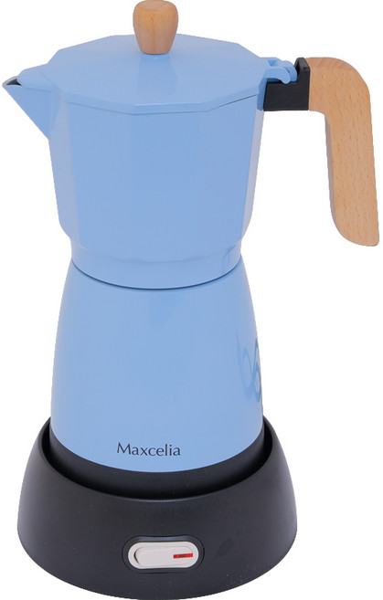 Maxcelia 摩卡壺 - 義式濃縮咖啡機 家用廚房咖啡壺, 藍 送機能衣1件, MX-0130MM