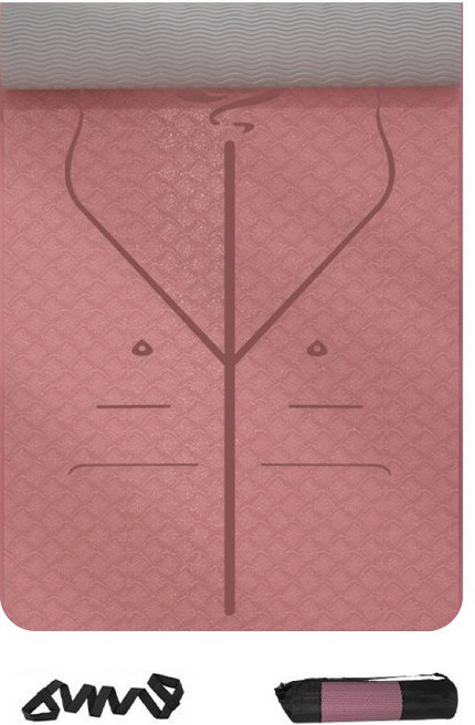 코믈리 센터라인 요가매트세트, 브라운버건디