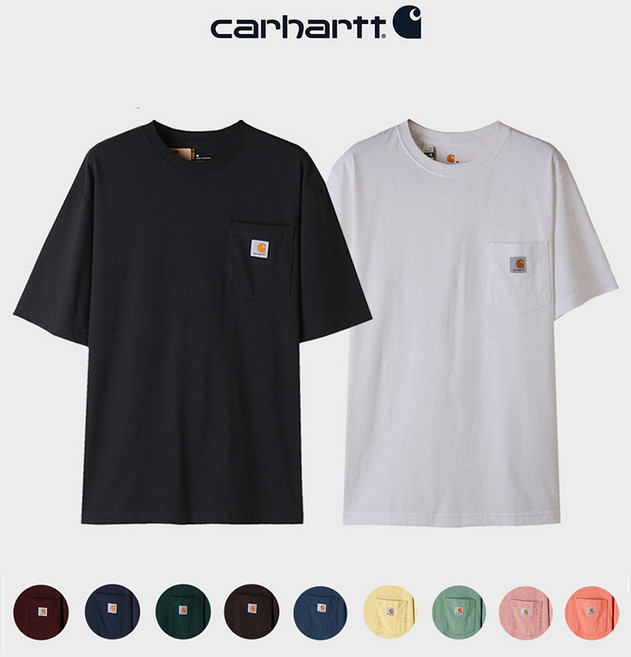 칼하트 K87 포켓 반팔티 반팔 티셔츠 화이트