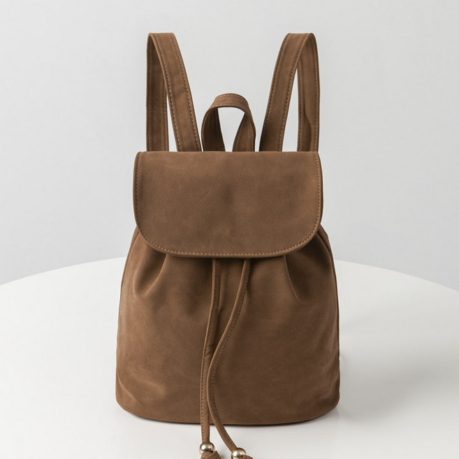 엔도르시 여성용 심플 스웨이드 데일리 복조리 백팩 EBA611