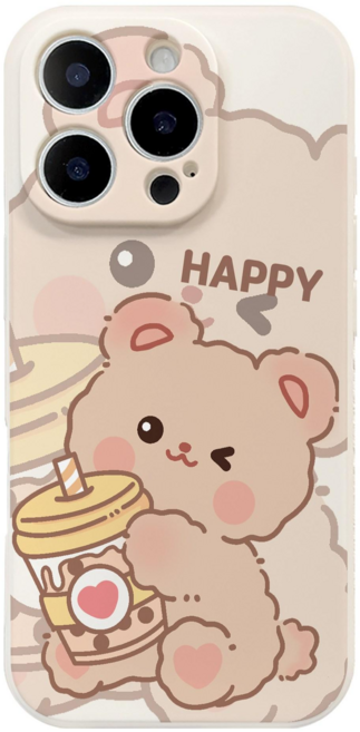 따뜻한 밀크티 곰돌이 아아폰 갤럭시 전기종 케이스