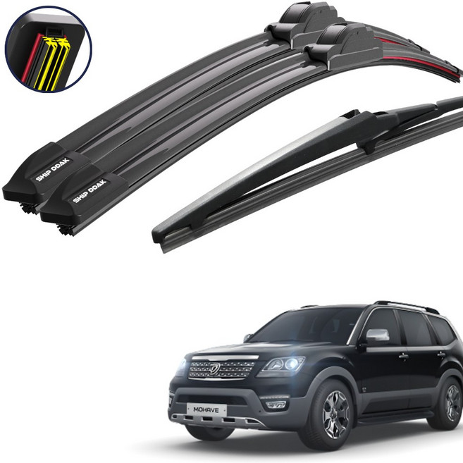 쉽딱 트리플 전면 후방 와이퍼 3P 세트, 모하비(08~19.09이전)