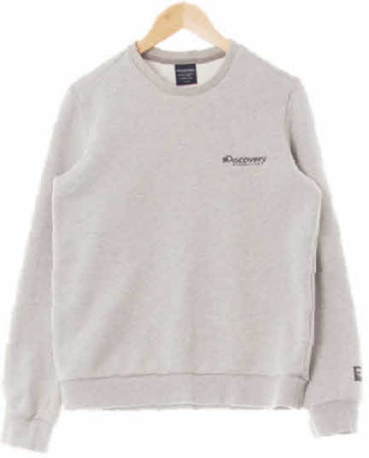 3439 DlSCOVERY 멜란지그레이 프린팅 면혼방 로고레터링크루넥맨투맨 [90]