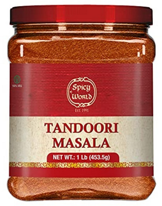 스파이시 월드 탄두리 마살라 1LB 병 팩 (대용량 향신료) Spicy World Tandoori Masala 1 LB Jar Pack (Bulk Spice) - 16 Ounce, 453.59g, 1개