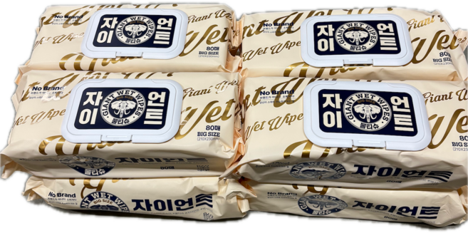 노브랜드 자이언트 물티슈, 80매, 8개