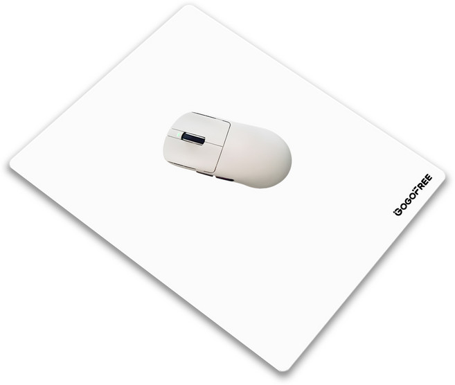 GOGOFREE 게이밍 사무용 강화유리 마우스패드 M&S, 1개, 화이트 200x240mm