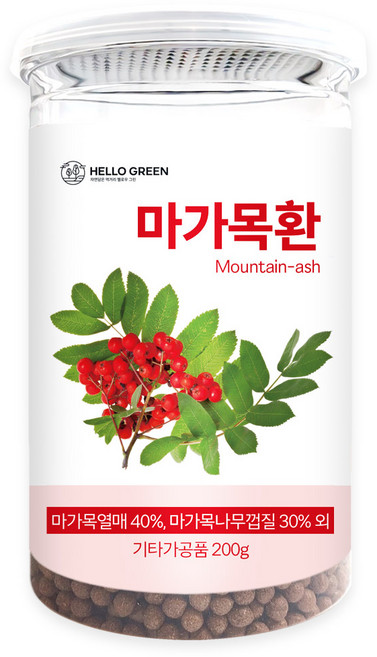 헬로우그린 국산 마가목환(통) (마가목열매 마가목껍질 우슬 엄나무), 1개, 200g