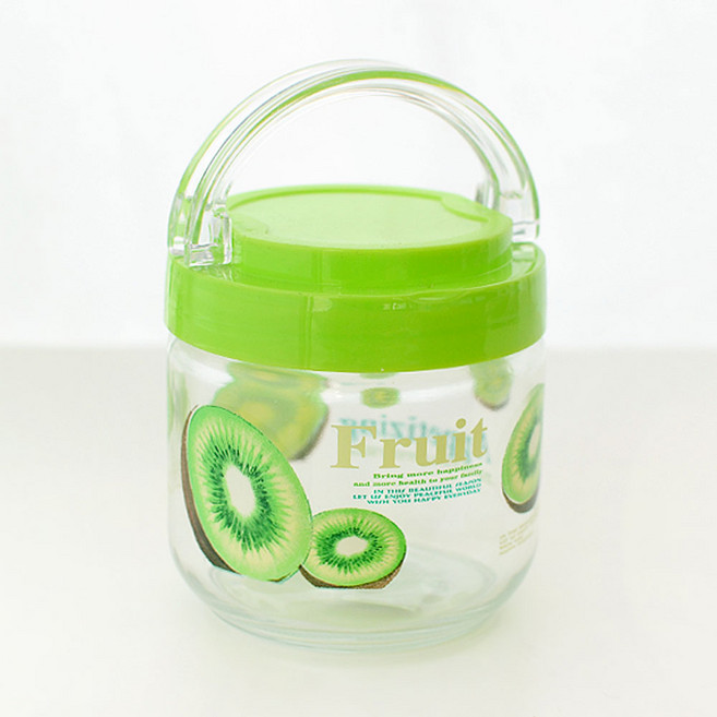 유리핸들저장병 소_키위, 1개