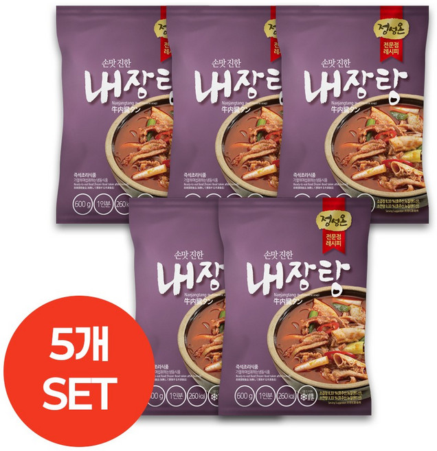 초원식품 정성온 내장탕 냉동, 600g, 5개