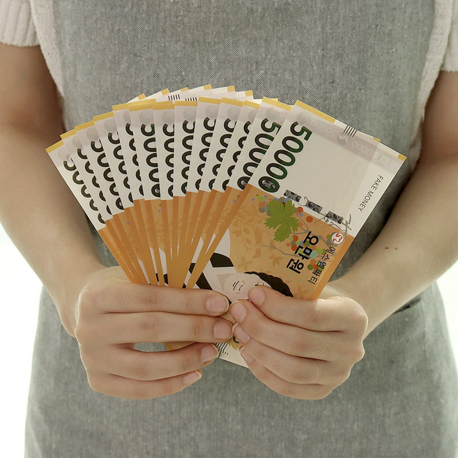 작은오만원 미니지폐 가짜돈 오만원 50000, 큰돈(오만원)10장, 1개