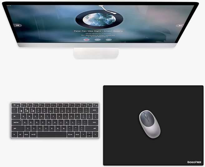 GOGOFREE 강화유리 마우스패드 게이밍 마우스 패드 L, 1개, 블랙 30*40