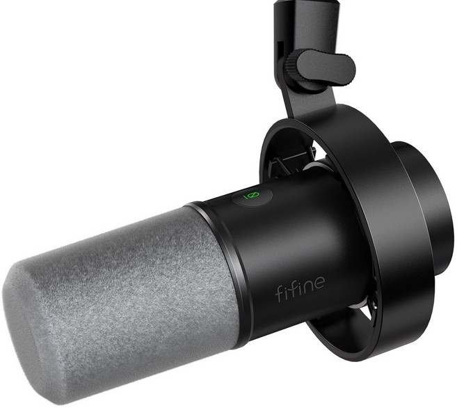 피파인 K688 USB XLR 다이나믹 마이크 프로 녹음 보컬 스튜디오용 메탈 소재 독립 볼륨 노브 원터치 음소거, 검정