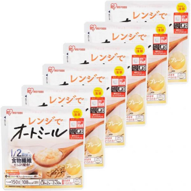 오트밀 아이리스 오야마 전자레인지용 다시 육수 맛 150g, 플레인, 150g×6식, 1개