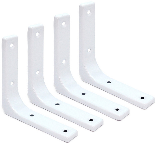 아이베란다 엠보 L형 선반 받침대 브라켓 선반대, 4개, 화이트 100mm