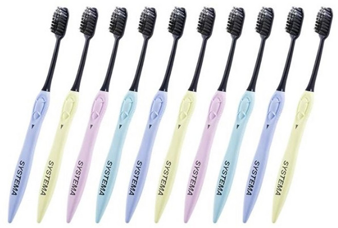 시스테마 어금니 전용 초슬림칫솔 10입 극세모 민감한 잇몸케어 슬림헤드 소형칫솔 작은 입용, 1개, 10개입