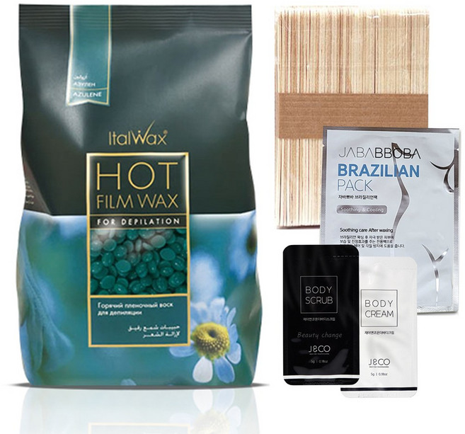 이탈왁스 핫필름 아줄렌 하드왁스(1kg) 굵은모 브라질리언 페이스 겨드랑이 왁싱, 1개, 1000g