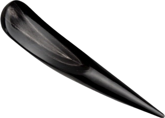 天然工坊 牛角單口半邊棒 刮痧按摩工具 撥筋指壓 臉部身體適用 黑色, 黑, 1個