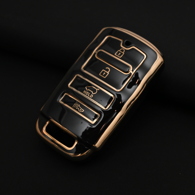 기아 모하비 쏘렌토 K9 K7 호환 스마트 차 키케이스 키홀더 TPU 키커버 리모컨, 4버튼(TA26), 블랙