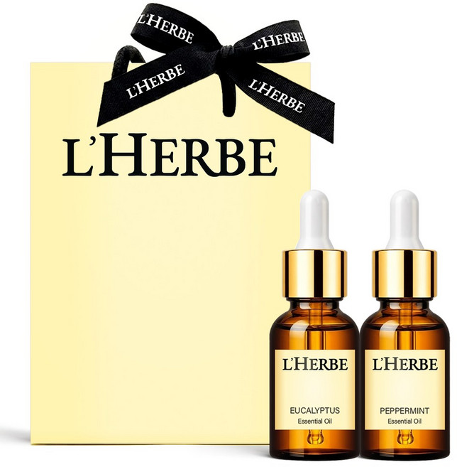 [공기정화 선물] 르에르베 비염2종세트 코막힘완화 아기 유아 어린이 천연 아로마 테라피 에센셜 오일, 유칼립투스+페퍼민트+기프트백, 1세트